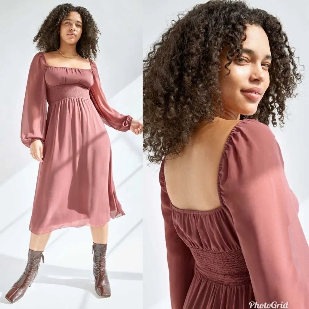 Aritzia Wilfred Bella Mauve Epicurean Brown Dress